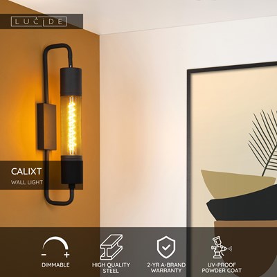 Lucide CALIXT - Wall light - 1xE27 - Black